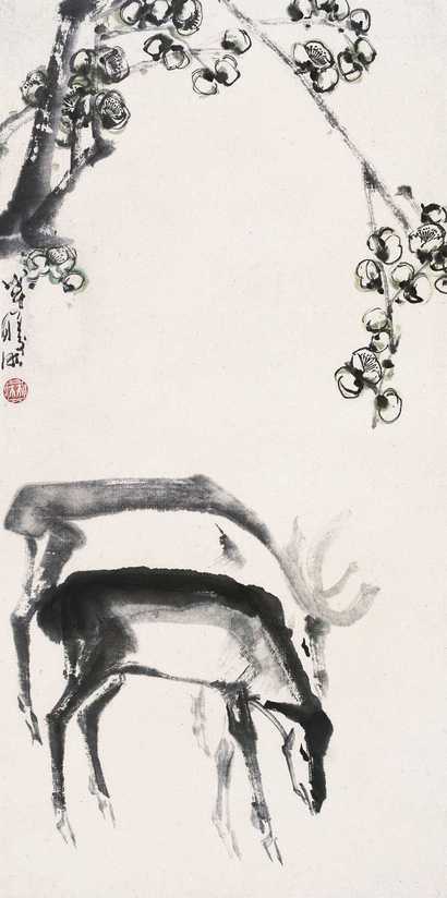 林曦明 快乐梅 立轴